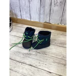 Polo Ralph Lauren Kids Duck Boots Navy Blue Waterproof Snow Rain Boots US 2